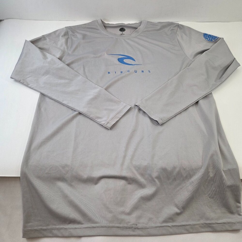 Ripcurl Mens Rash Sun Guard Shirt Long Sleeve Size Small UPF 50+ Grey